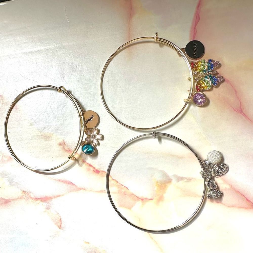 Bundle of 3 adjustable charm bracelets